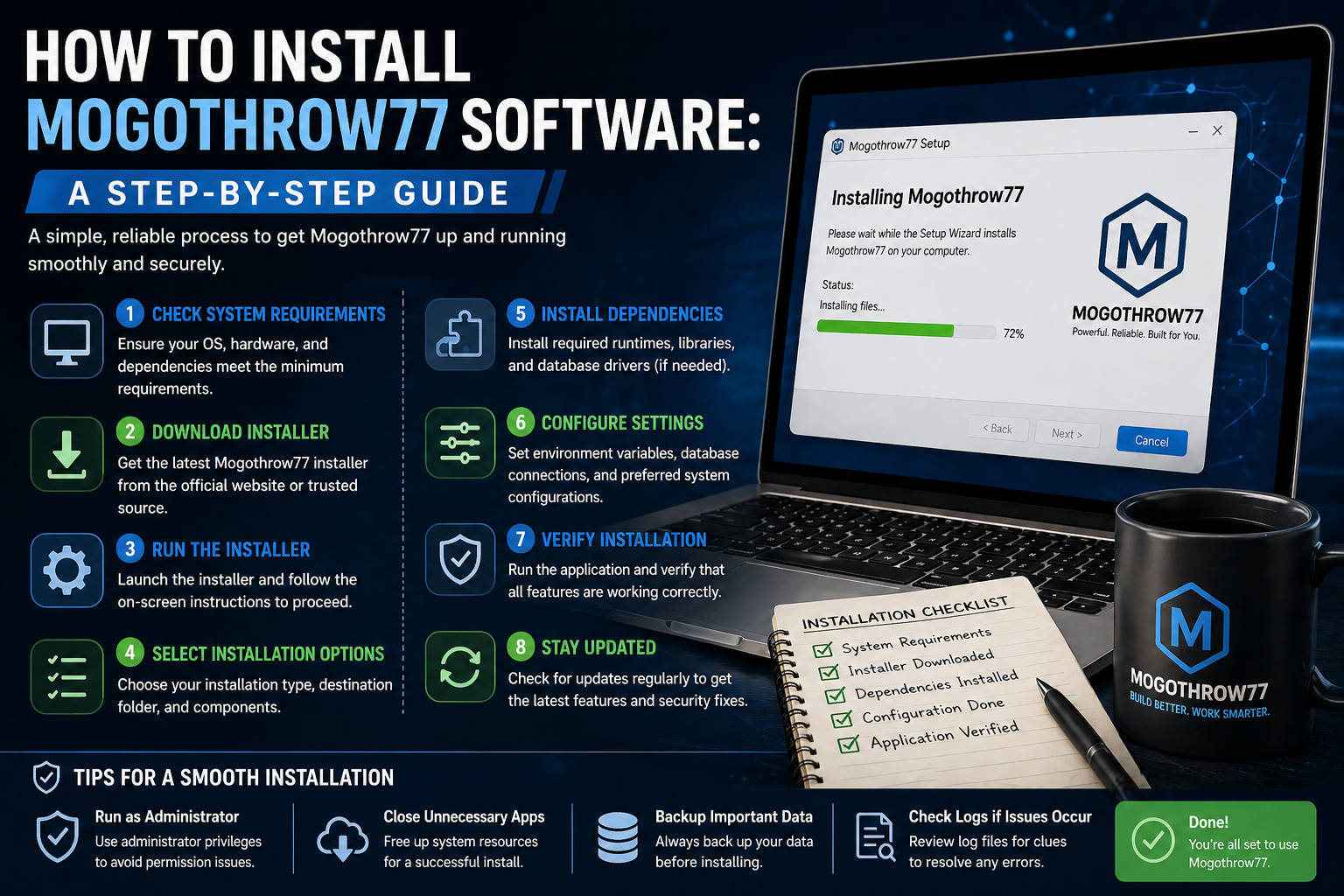 how is Mogothrow77 software installation